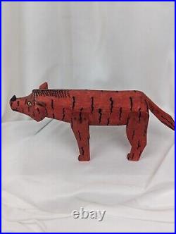 Mexican Oaxacan Folk Art Vtg 13 Wood Carving Rhinoceros Animal Alebrije Oaxaca