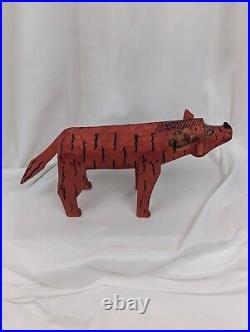 Mexican Oaxacan Folk Art Vtg 13 Wood Carving Rhinoceros Animal Alebrije Oaxaca