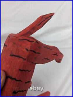 Mexican Oaxacan Folk Art Vtg 13 Wood Carving Rhinoceros Animal Alebrije Oaxaca