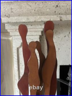 Mid Century Brutalist Stone & Wood Sculpture Abstract Vintage Modernist Art