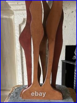 Mid Century Brutalist Stone & Wood Sculpture Abstract Vintage Modernist Art