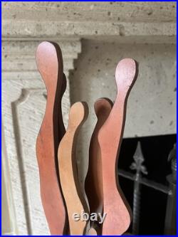 Mid Century Brutalist Stone & Wood Sculpture Abstract Vintage Modernist Art