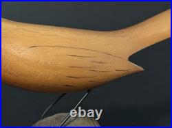 Mid Century Folk Art Carved Wood Bird Sculpture on Driftwood Vintage Figure 8