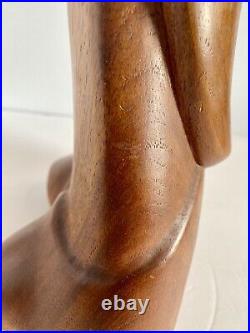 Mid Century Wood Sculpture Woman Bust Lepanto Crafts Vintage Phallic Shape READ