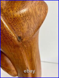 Mid Century Wood Sculpture Woman Bust Lepanto Crafts Vintage Phallic Shape READ