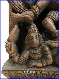 Mid-late 19th C Indian Antique Wood Carving Hindu Goddesses Lakshmi Kali Matsya