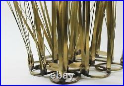 Modernist Brass Cattails Leaves Lily Pad Kinetic Sculpture Vintage MCM