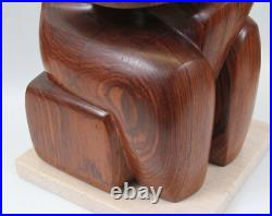 Modernist Cubist 15 Hand Carved Wood Sculpture Mother Child Marble Vintage MCM Modernist Cubist 15 Hand Carved Wood Sculpture Mother Child Marble Vintage MCM