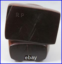 Modernist Cubist 15 Hand Carved Wood Sculpture Mother Child Marble Vintage MCM