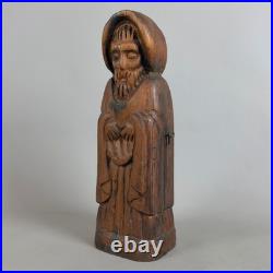 Monaco Frate Bottle Holder Carved Wood Sculpture Vintage Collection 1960s