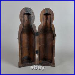 Monaco Frate Bottle Holder Carved Wood Sculpture Vintage Collection 1960s