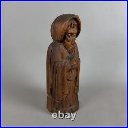 Monaco Frate Bottle Holder Carved Wood Sculpture Vintage Collection 1960s