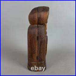 Monaco Frate Bottle Holder Carved Wood Sculpture Vintage Collection 1960s