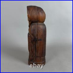 Monaco Frate Bottle Holder Carved Wood Sculpture Vintage Collection 1960s