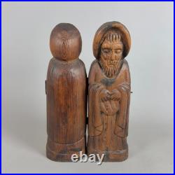 Monaco Frate Bottle Holder Carved Wood Sculpture Vintage Collection 1960s