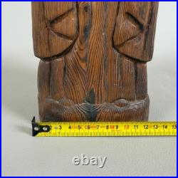 Monaco Frate Bottle Holder Carved Wood Sculpture Vintage Collection 1960s
