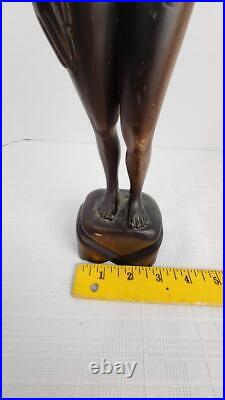 Nude Woman Wood Statue/Sculpture 12 in, Vintage, MCM, ca 1960
