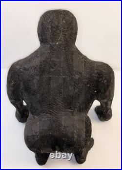 OOAK Hand-Carved Wooden Gorilla Sculpture Signed Vintage 1972 10 Tall