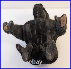 OOAK Hand-Carved Wooden Gorilla Sculpture Signed Vintage 1972 10 Tall