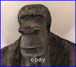 OOAK Hand-Carved Wooden Gorilla Sculpture Signed Vintage 1972 10 Tall OOAK Hand-Carved Wooden Gorilla Sculpture Signed Vintage 1972 10 Tall