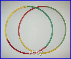 Old Antique Vtg Ca 1920s Two Folk Art Carved Wooden Circus Hoops Original Paint