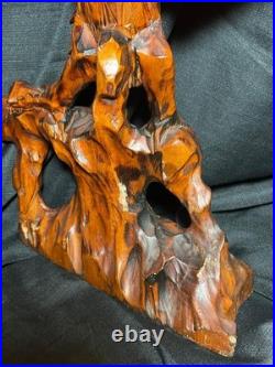 Old Vintage Hand Carved Art Sculpture Wood Carving Eagle Bird Wooden Statue