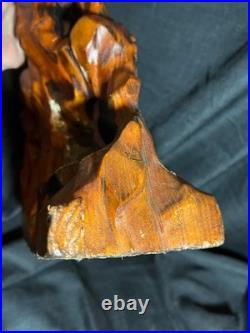 Old Vintage Hand Carved Art Sculpture Wood Carving Eagle Bird Wooden Statue