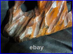 Old Vintage Hand Carved Art Sculpture Wood Carving Eagle Bird Wooden Statue