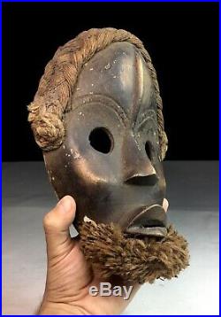 Old Vtg African Tribal Art Dan Mask Carving Wood Liberia Africa