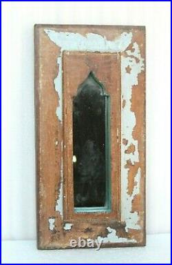 Old Wooden Hand Carved Mirror Frame Vintage Distressed Wall Hanging Decor BM-92
