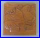 Old vintage Mexican bas relief wood carving plaque by ARIAS 9 3/8 x 9 3/4