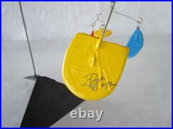 One Of A Kind Vintage Metal Wire / Wood Stabile Mobile Kinetic Sculpture Signed