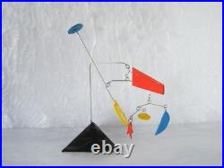 One Of A Kind Vintage Metal Wire / Wood Stabile Mobile Kinetic Sculpture Signed