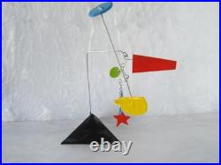 One Of A Kind Vintage Metal Wire / Wood Stabile Mobile Kinetic Sculpture Signed