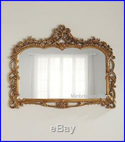 Ornate French Tuscan Victorian Gold Wall Mirror Mantle Foyer Antique Style 55W