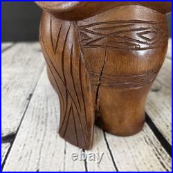 PAIR Vintage Wood Sculpture Hand Carved Ceremonial Offering Bowls Philippines