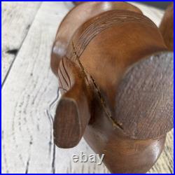 PAIR Vintage Wood Sculpture Hand Carved Ceremonial Offering Bowls Philippines