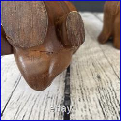 PAIR Vintage Wood Sculpture Hand Carved Ceremonial Offering Bowls Philippines
