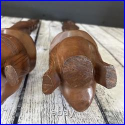 PAIR Vintage Wood Sculpture Hand Carved Ceremonial Offering Bowls Philippines