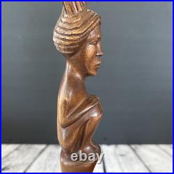 PAIR Vintage Wood Sculpture Hand Carved Ceremonial Offering Bowls Philippines