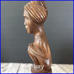 PAIR Vintage Wood Sculpture Hand Carved Ceremonial Offering Bowls Philippines