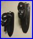 Pair Of Vintage African Heavy Ebony Wood Women Tribal Wall Sculpture