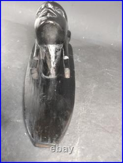 Pair Of Vintage African Heavy Ebony Wood Women Tribal Wall Sculpture