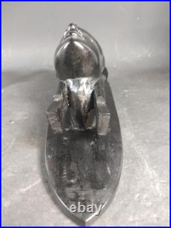 Pair Of Vintage African Heavy Ebony Wood Women Tribal Wall Sculpture