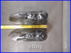 Pair Of Vintage African Heavy Ebony Wood Women Tribal Wall Sculpture