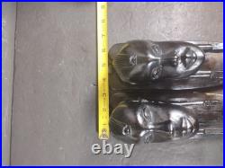 Pair Of Vintage African Heavy Ebony Wood Women Tribal Wall Sculpture