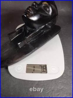 Pair Of Vintage African Heavy Ebony Wood Women Tribal Wall Sculpture