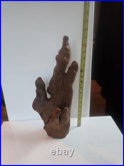 Pair Vintage Natural Wood Sculptures Cypress Knee Burl Look Rustic Cabin Decor