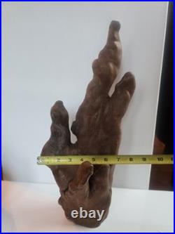 Pair Vintage Natural Wood Sculptures Cypress Knee Burl Look Rustic Cabin Decor