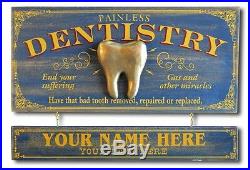 Personalized DENTISTRY Vintage Wood Plank Sign, Office, Home, Man Cave Gift